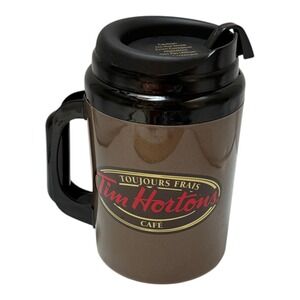 Tim Hortons Travel Mug 64 oz Brown Aladdin Insulated Coffee Cup Handle Lid